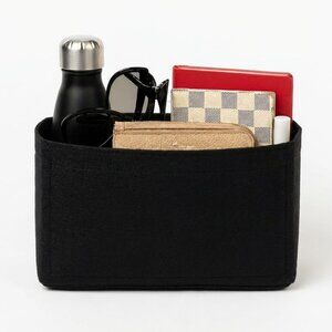 Black Multi-Pocket Felt Handbag Organizer